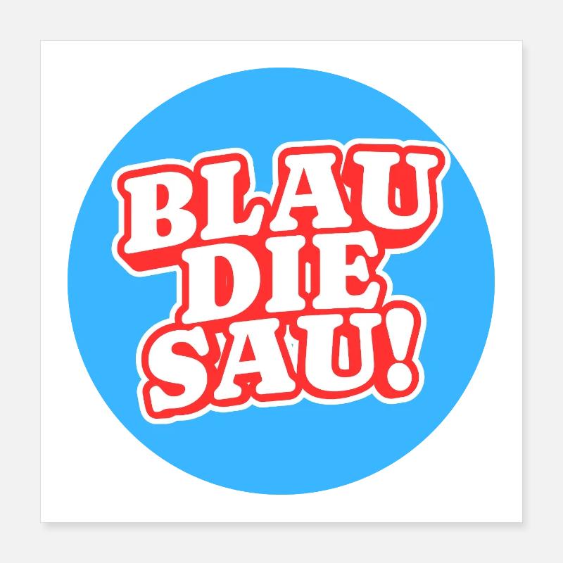 Blue The Sow Logo Poster 40 x 40 cm