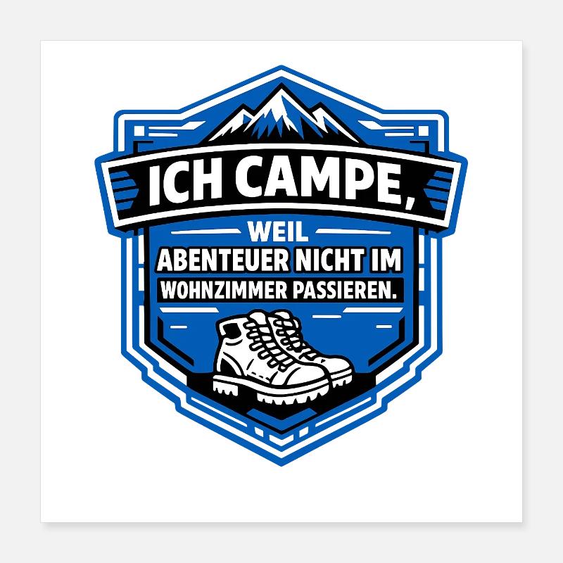 Je pars camper Poster 40 x 40 cm
