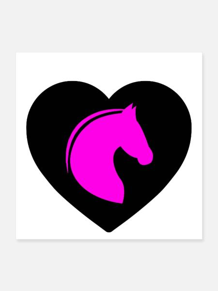 Chevaux - Poster 40 x 40 cm - blanc - Devant