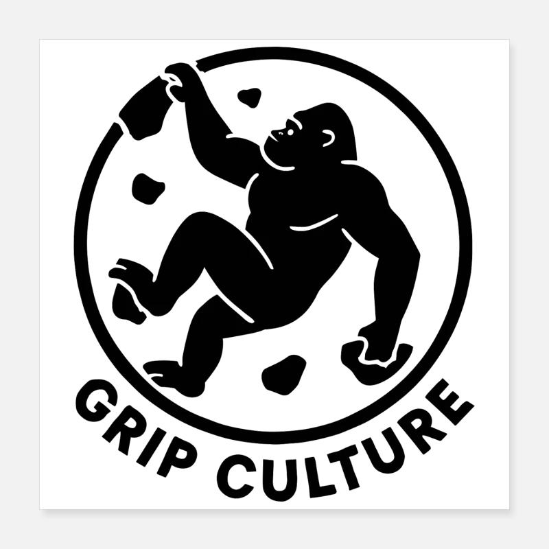 Grip Culture Gorilla : logo minimaliste de Boulder Poster 40 x 40 cm