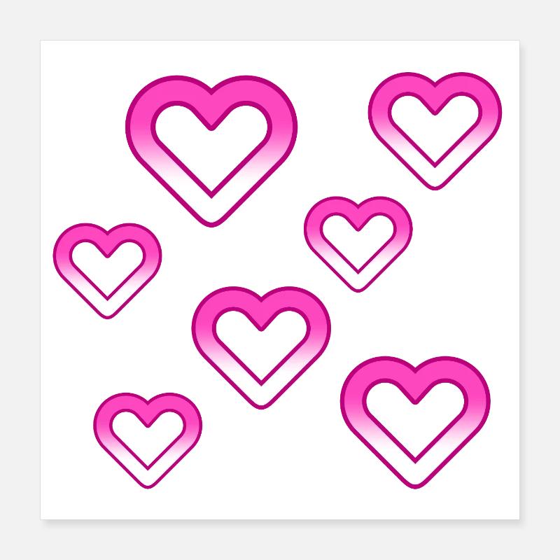 Hearts Poster 16" x 16" (40x40 cm)