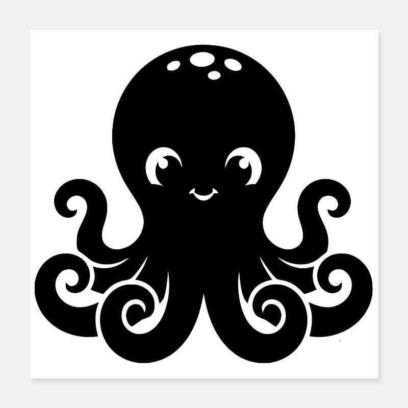 Süßes kleines Oktopus-Design Poster 40x40 cm