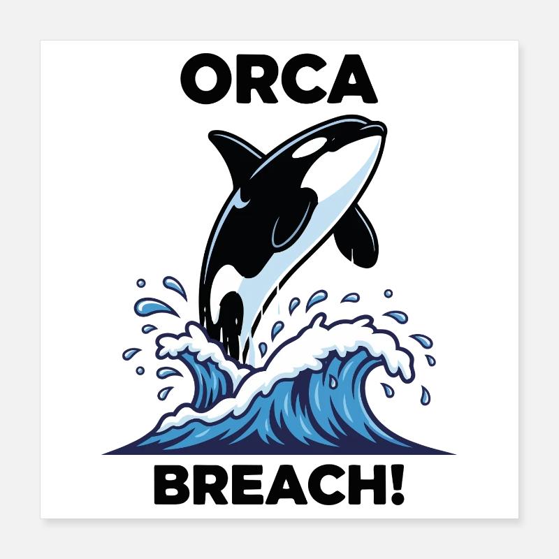 Orque Épaulard Breach Mer Orca Poster 40 x 40 cm