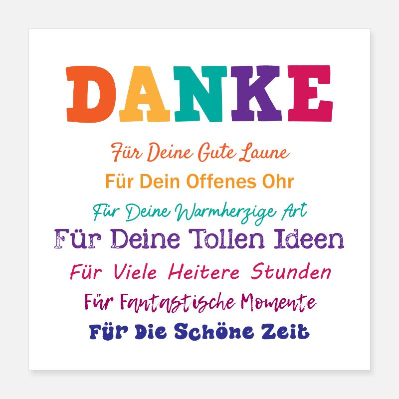 Besten Freund Kollegen Spruch Dankeschön Geschenk Poster 40x40 cm