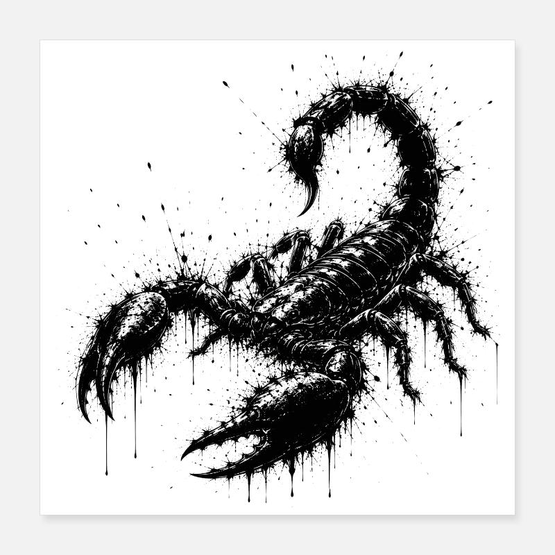 Art de projections de scorpion noir Poster 40 x 40 cm