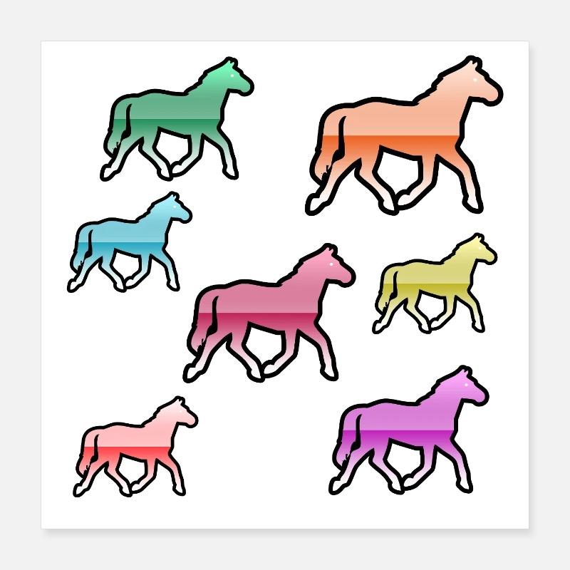 Chevaux Poster 40 x 40 cm