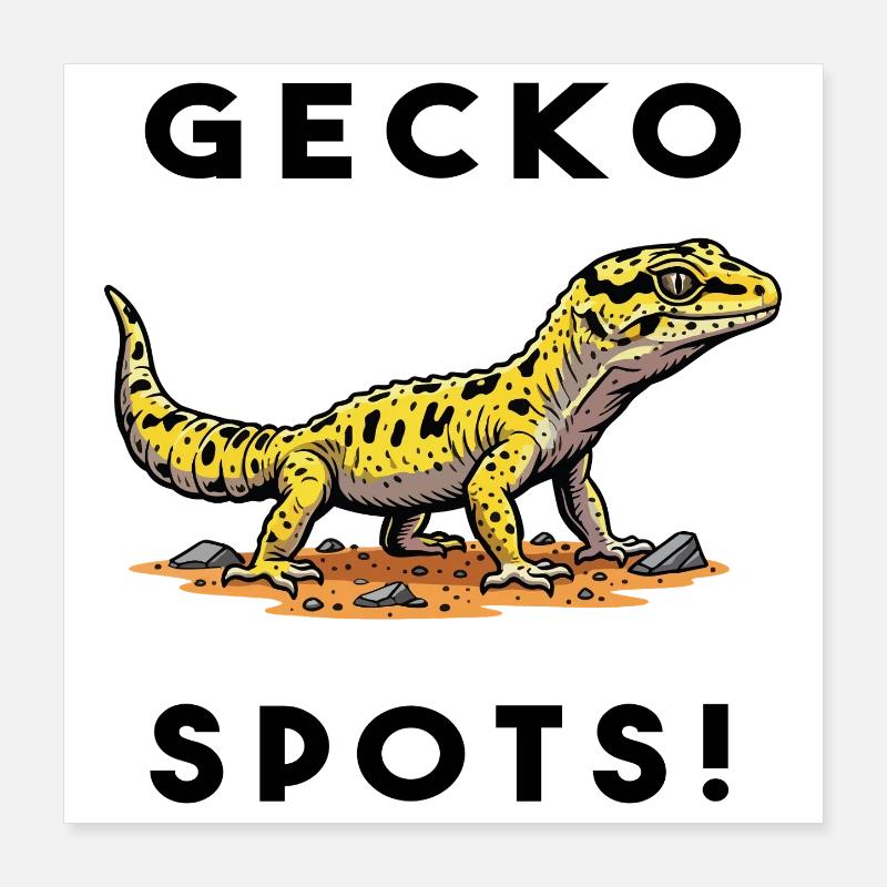 Gecko Leopard Bask Lezard Terrarium Poster 40 x 40 cm