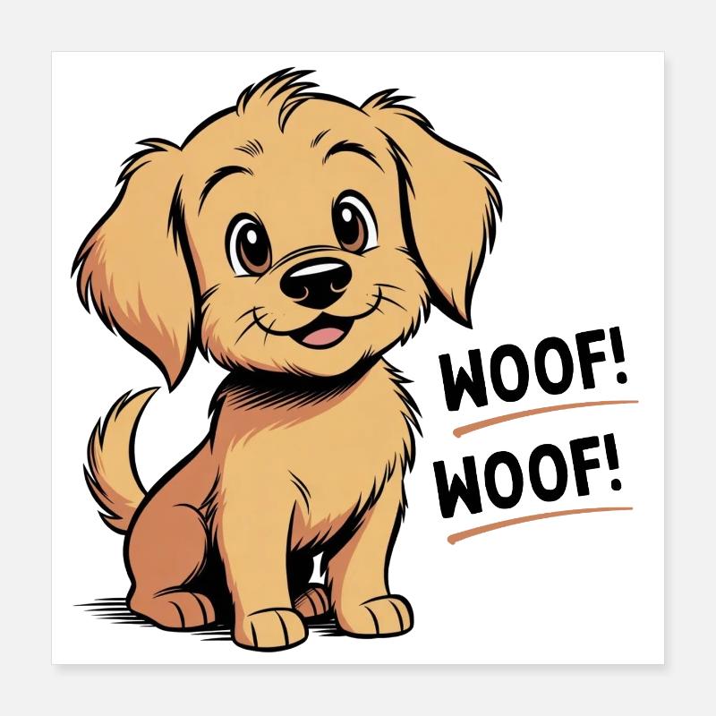 Cozy den Hund – Wuff – Wuff Poster 40x40 cm