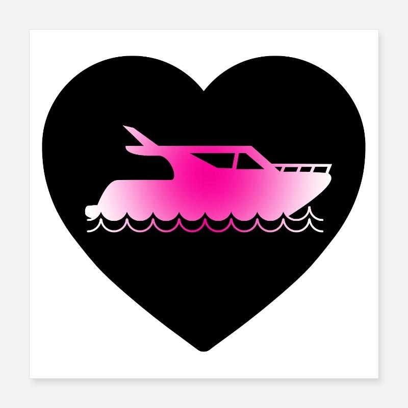 Motorboot Poster 40x40 cm