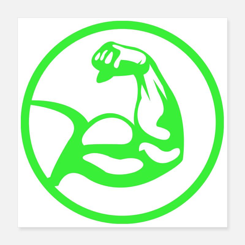 Biceps – Green silhouette Poster 16" x 16" (40x40 cm)