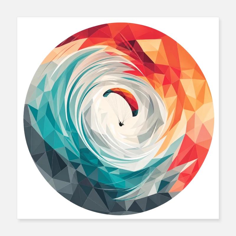 Parapente vortex géométrique Poster 40 x 40 cm