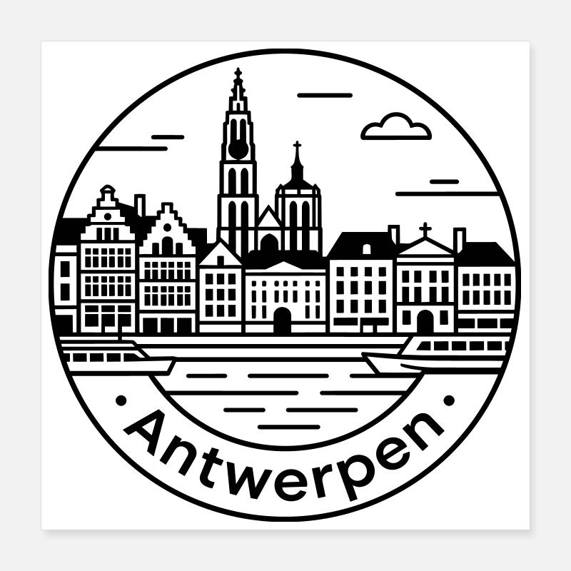 Antwerpen Poster 40x40 cm