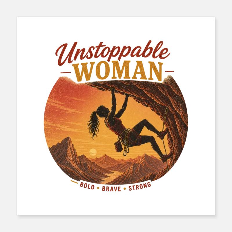 Grimpeur Imparable – Brave & Strong Poster 40 x 40 cm