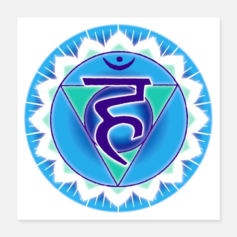 Chakra de la gorge Vishuddha Poster 40 x 40 cm