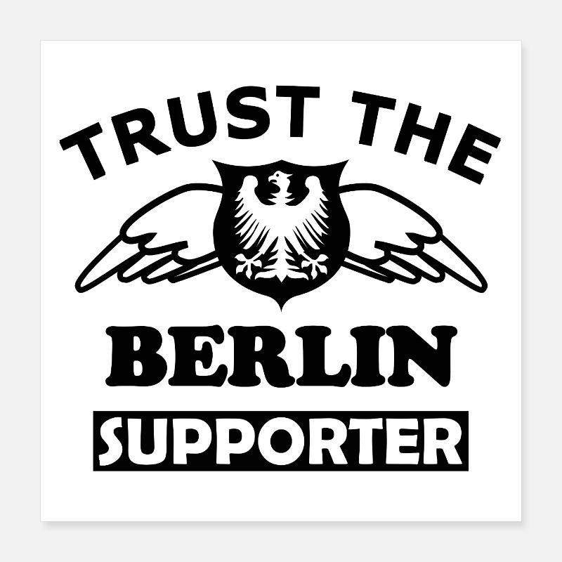 Berlin Textdesign Weiß Poster 40x40 cm