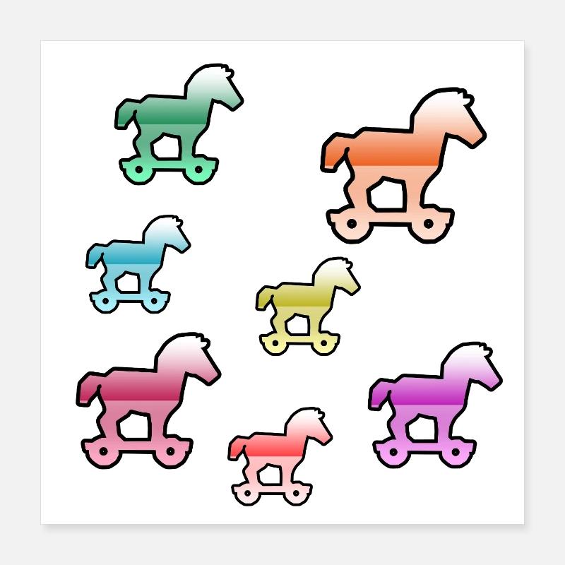 Chevaux Poster 40 x 40 cm