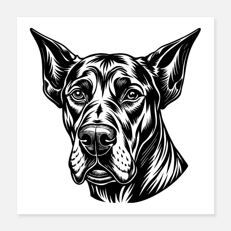 Deutsche Dogge Poster 40x40 cm