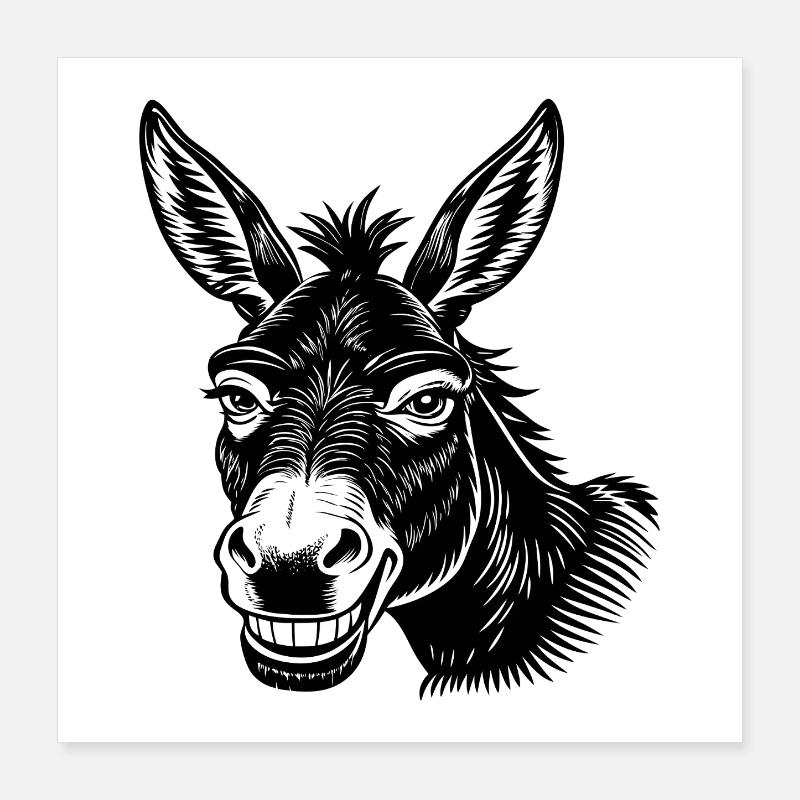 Donkey smile Poster 16" x 16" (40x40 cm)
