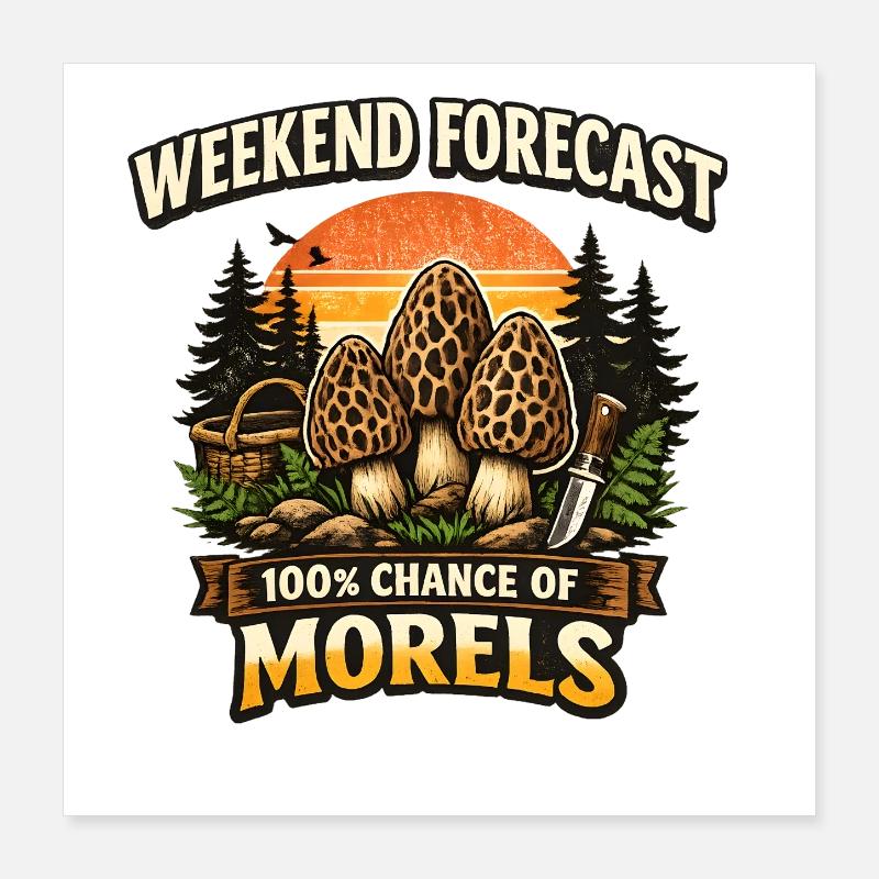 Prévisions du week-end : 100 % de chances de morilles Poster 40 x 40 cm