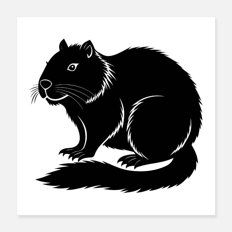 Corps de castor Poster 40 x 40 cm