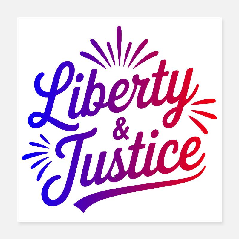 Liberté & Justice Imprimé Poster 40 x 40 cm