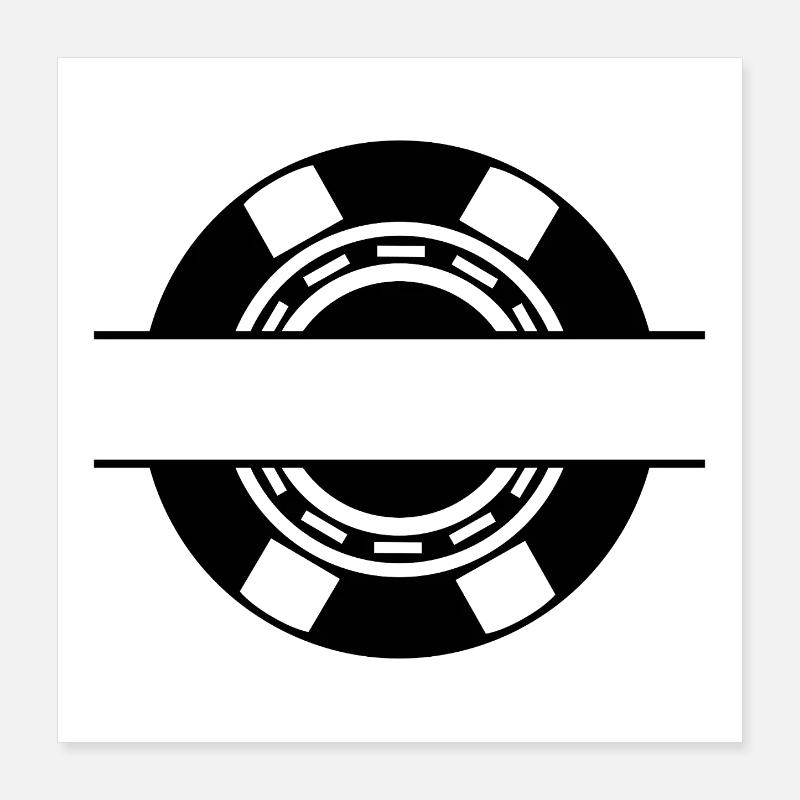 Monogramme de pièce de casino Poster 40 x 40 cm