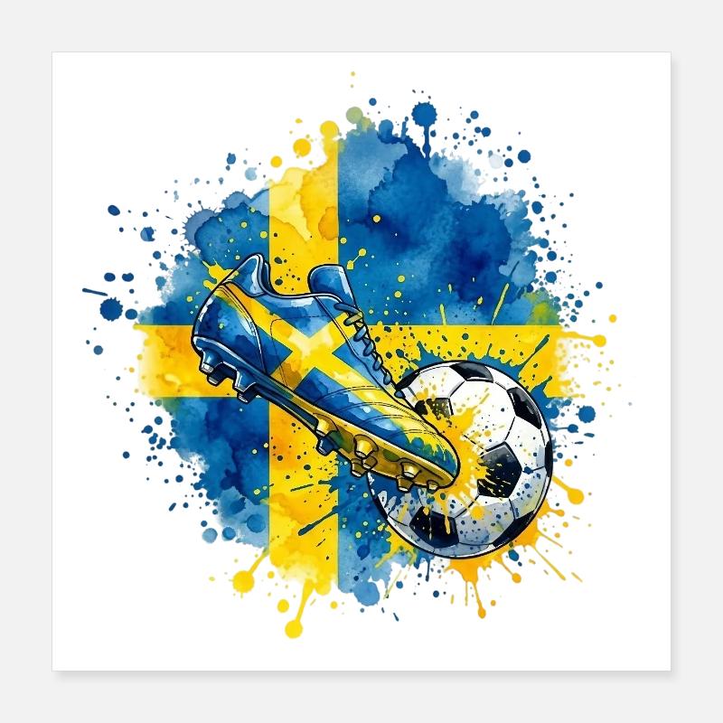 Fußball - Team Schweden Poster 40x40 cm