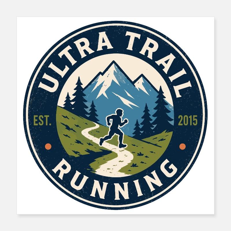 Ultra Trail Running Poster 40 x 40 cm