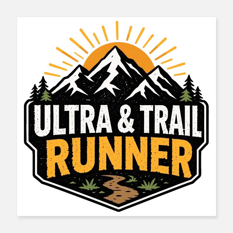 Ultra et trail runner Poster 40 x 40 cm