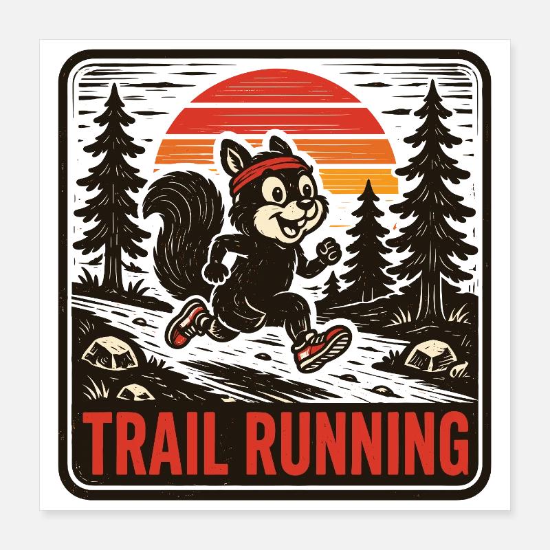 trail running Poster 16" x 16" (40x40 cm)