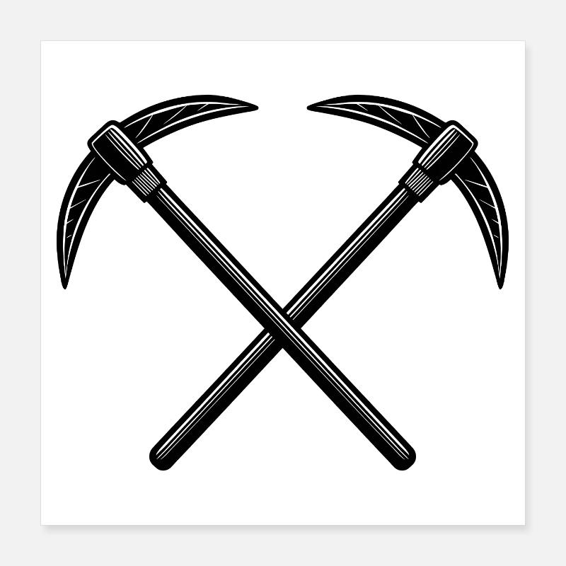 Cross Pickaxes Poster 16" x 16" (40x40 cm)
