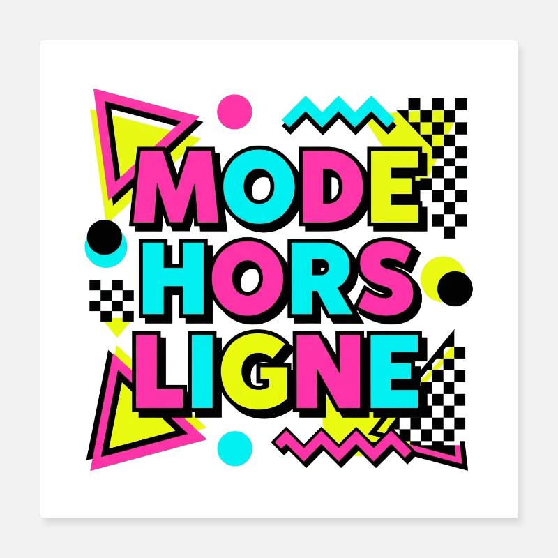 Tshirt. Mode Hors Ligne Introverti Rétro 90s Poster 40 x 40 cm