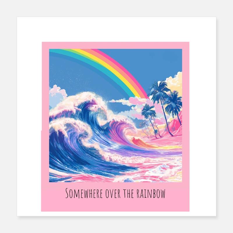 Rainbow Beach Rétro Wave Poster 40 x 40 cm