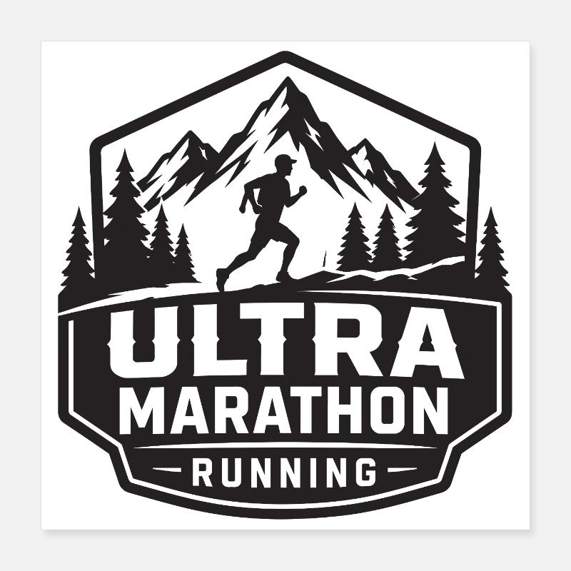 Insigne de Mountain Course d’Ultramarathon Poster 40 x 40 cm