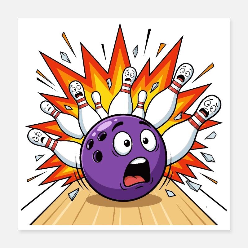Bowling Destroys Bowling Bowling Poster 16" x 16" (40x40 cm)