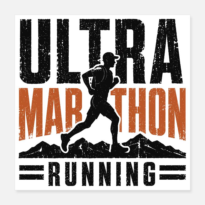 Graphique du coureur en course d’ultra-marathon Poster 40 x 40 cm