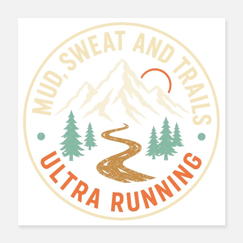 Course ultra sur les sentiers Poster 40 x 40 cm