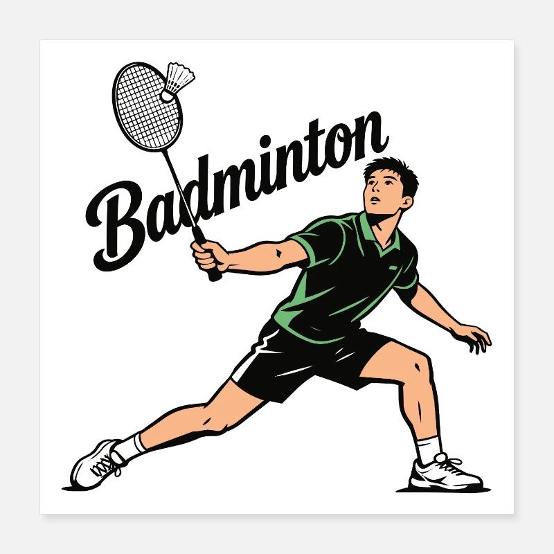 Sport de badminton Poster 40 x 40 cm