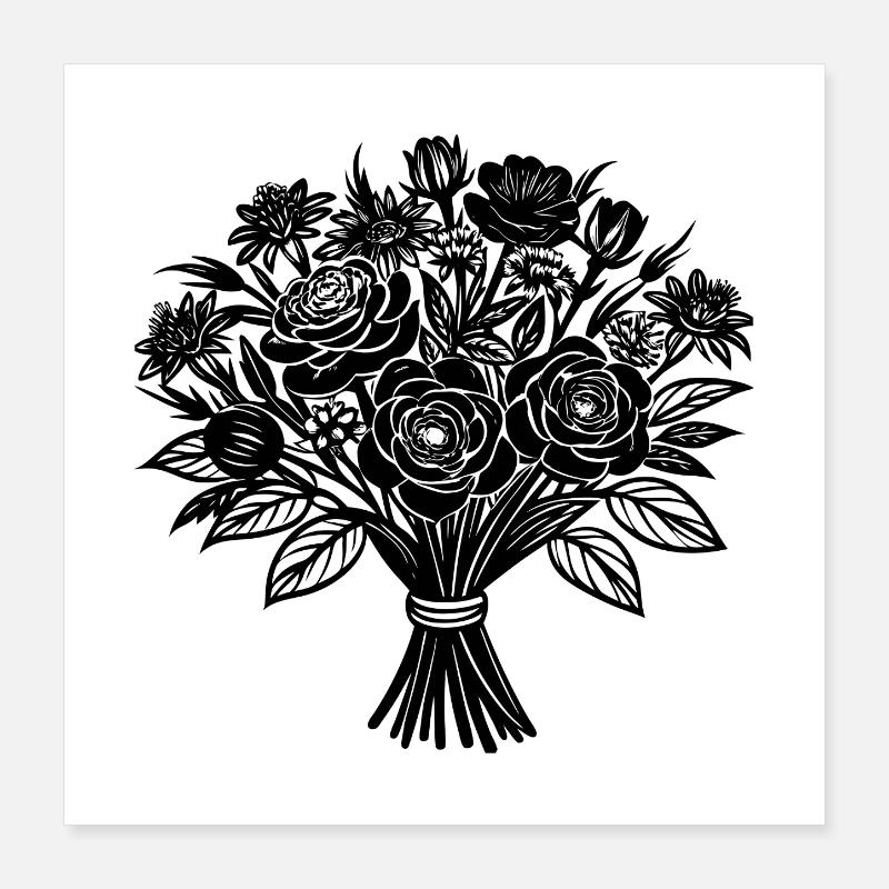 Blumenstrauß Poster 40x40 cm