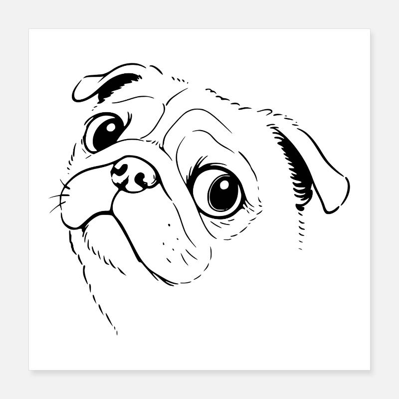 Dessin de carlin Poster 40 x 40 cm