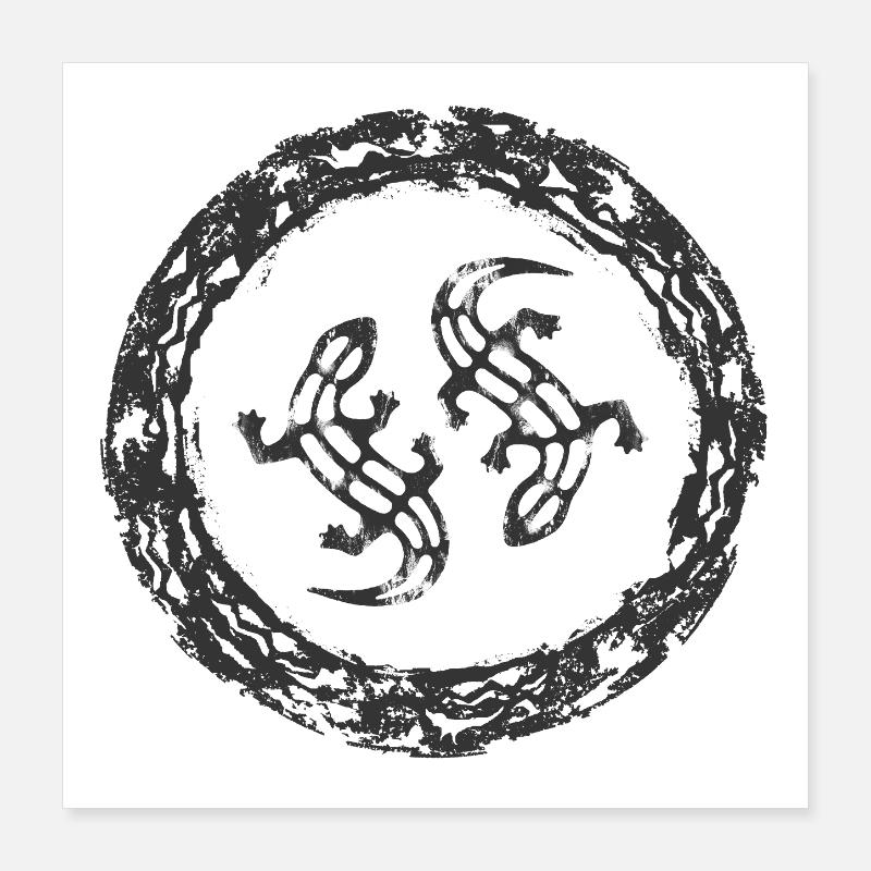 Mandala du Cercle Gecko Poster 40 x 40 cm