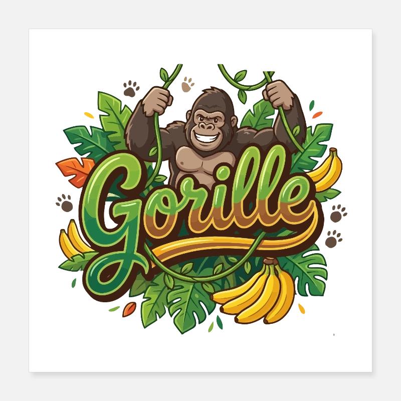 Gorilla Poster 40x40 cm
