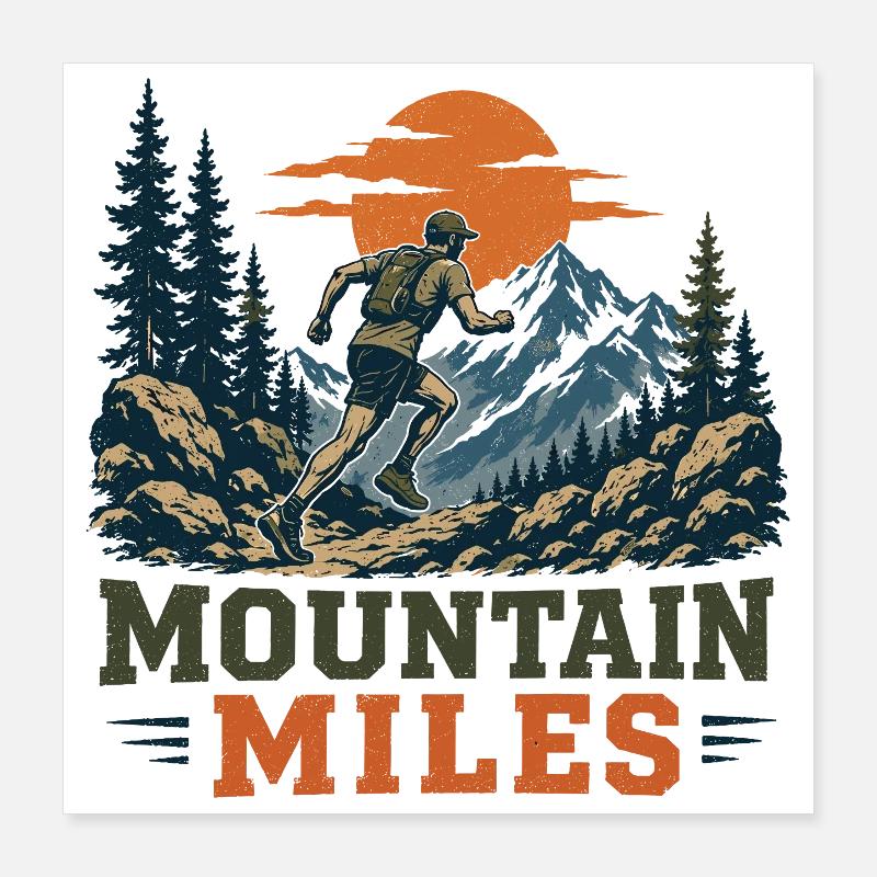 Trail Running - Mountain Miles Poster 16" x 16" (40x40 cm)