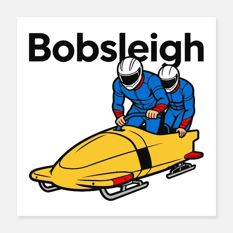 Bob-Wintersport Poster 40x40 cm