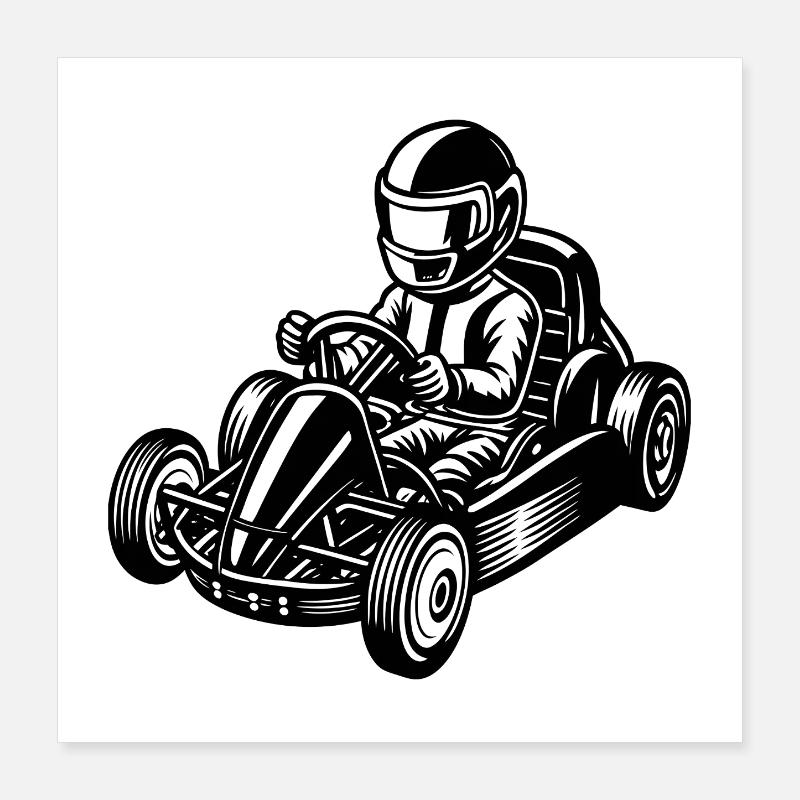 Go-Kart Poster 40x40 cm