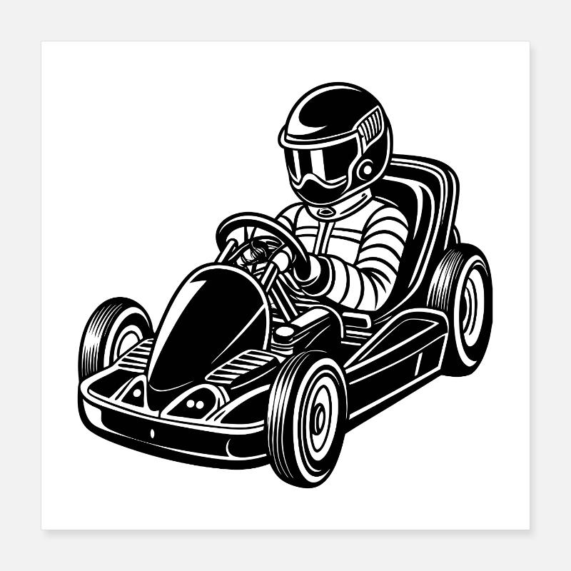 Go-Kart Poster 40x40 cm