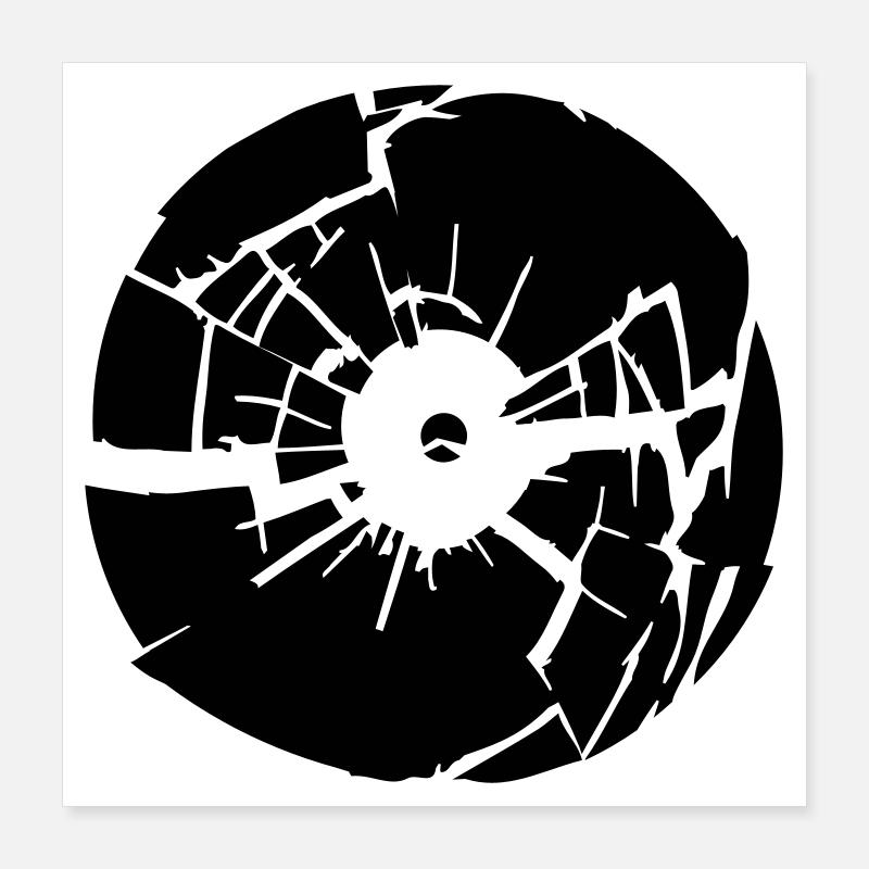 broken vinyl Poster 40x40 cm