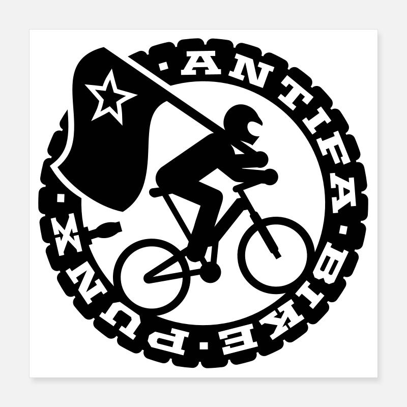 Antifa Bike Punks Poster 16" x 16" (40x40 cm)