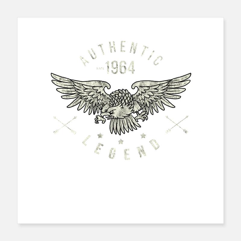 authentic legend 1964 anniversaire, année de naissance Poster 40 x 40 cm