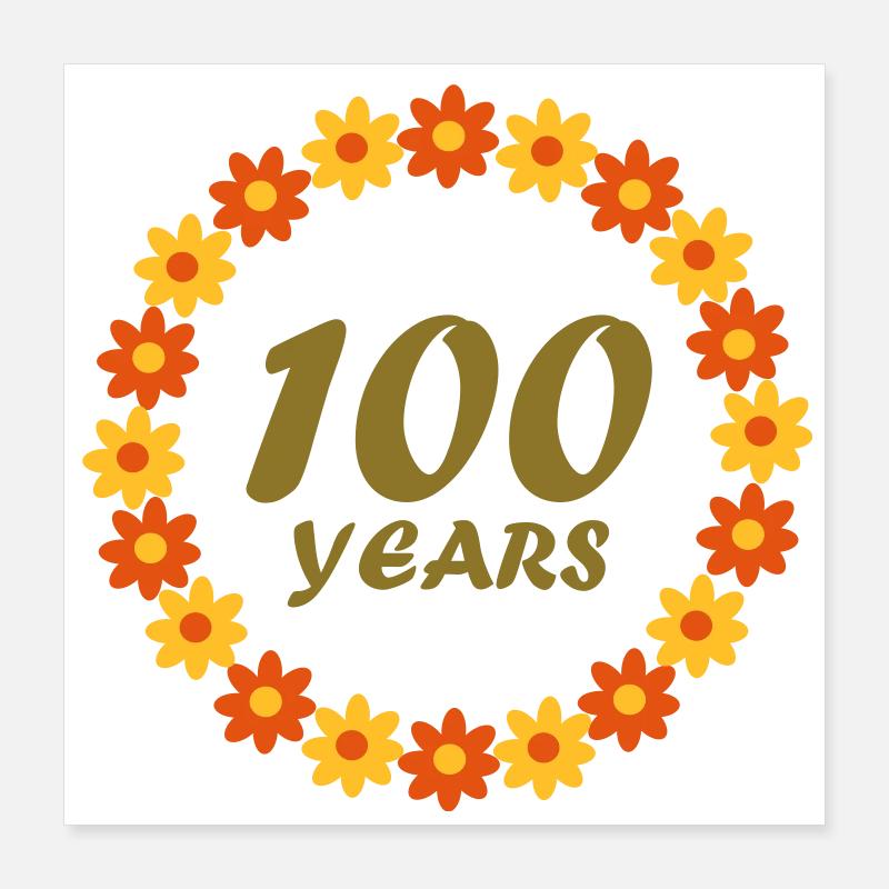100 ans Poster 40 x 40 cm
